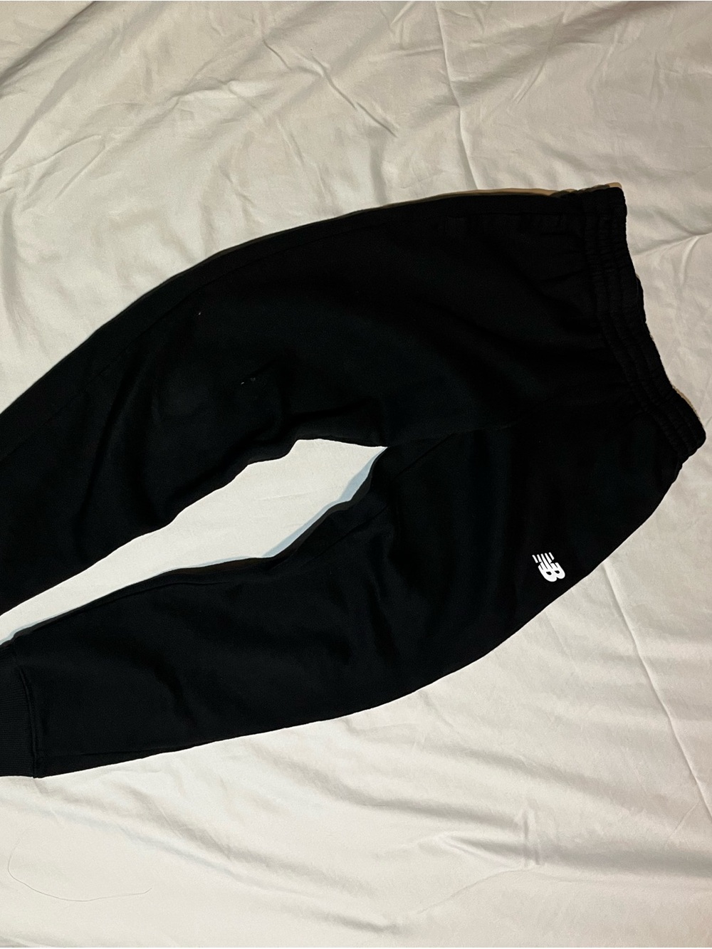 New Balance Kids Black Sweat Joggers with White Logo